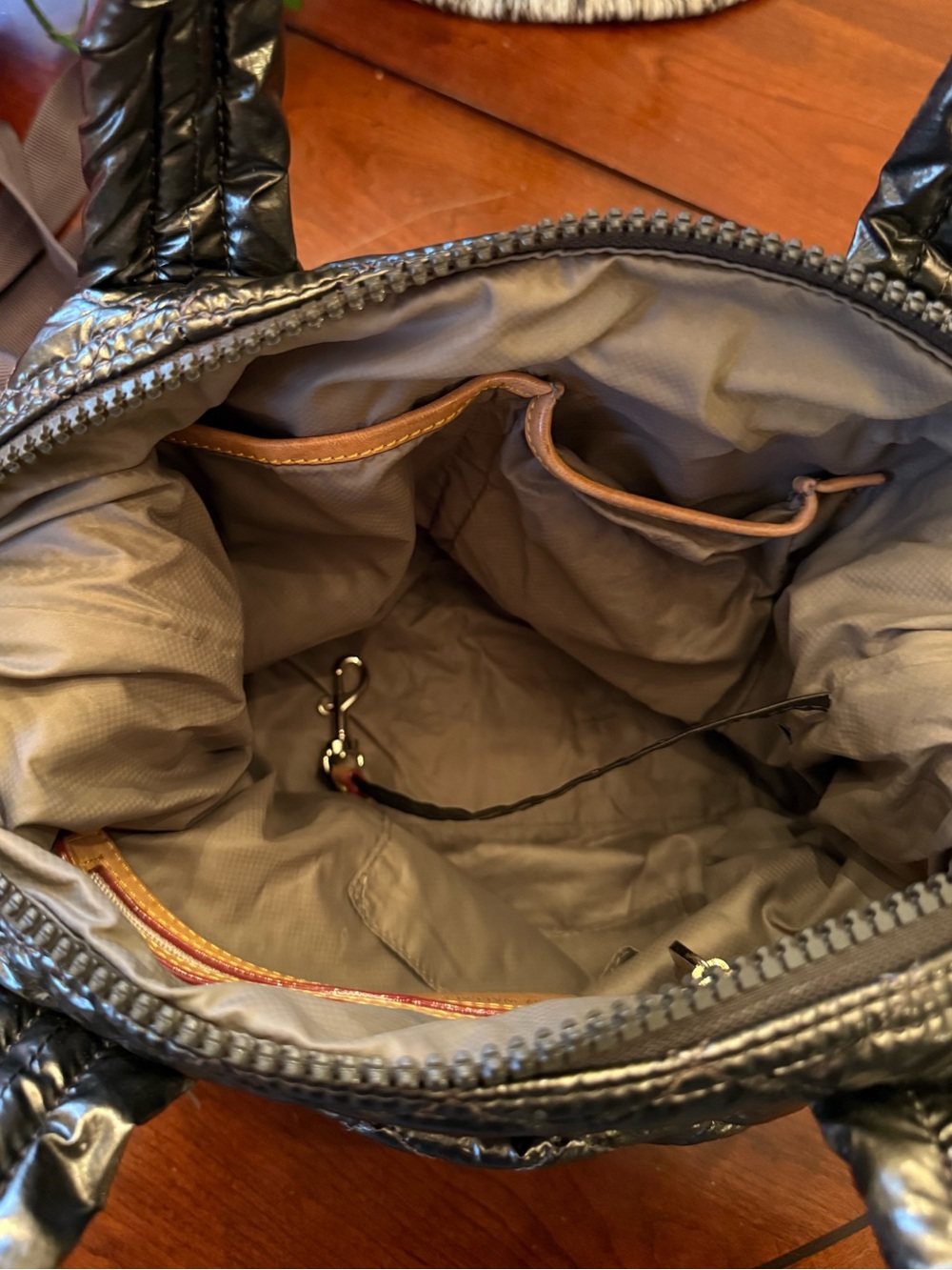 Mz Wallace Sutton Moon Dust Metallic Lacquer Quilted Bag - Picture 10 of 11